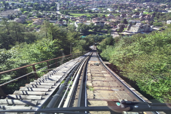 Funicular car track